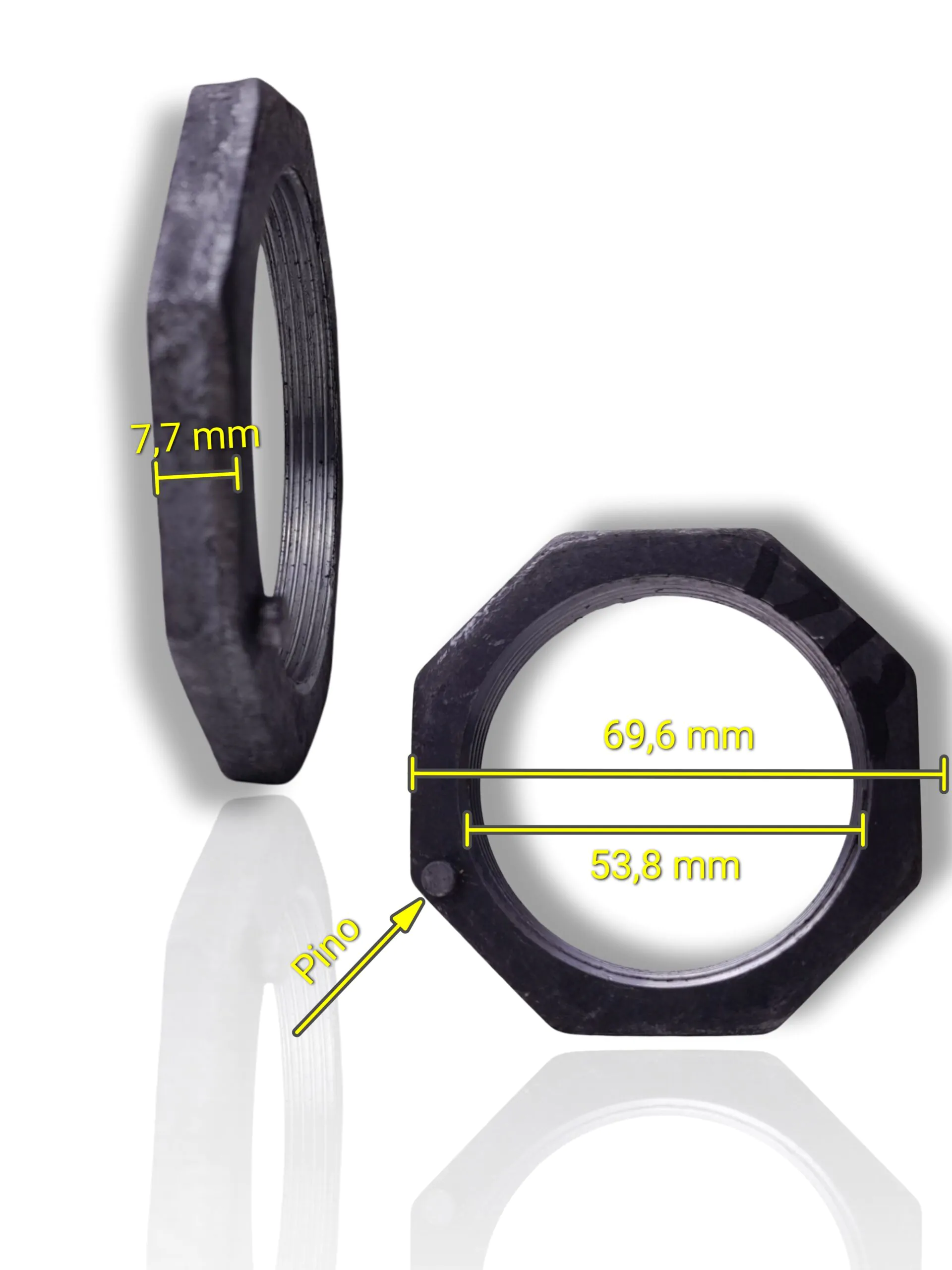 PORCA TRAVA PONTA EIXO FORZA FZBR 928 C/PINO 70X54X8 - Imagem 2