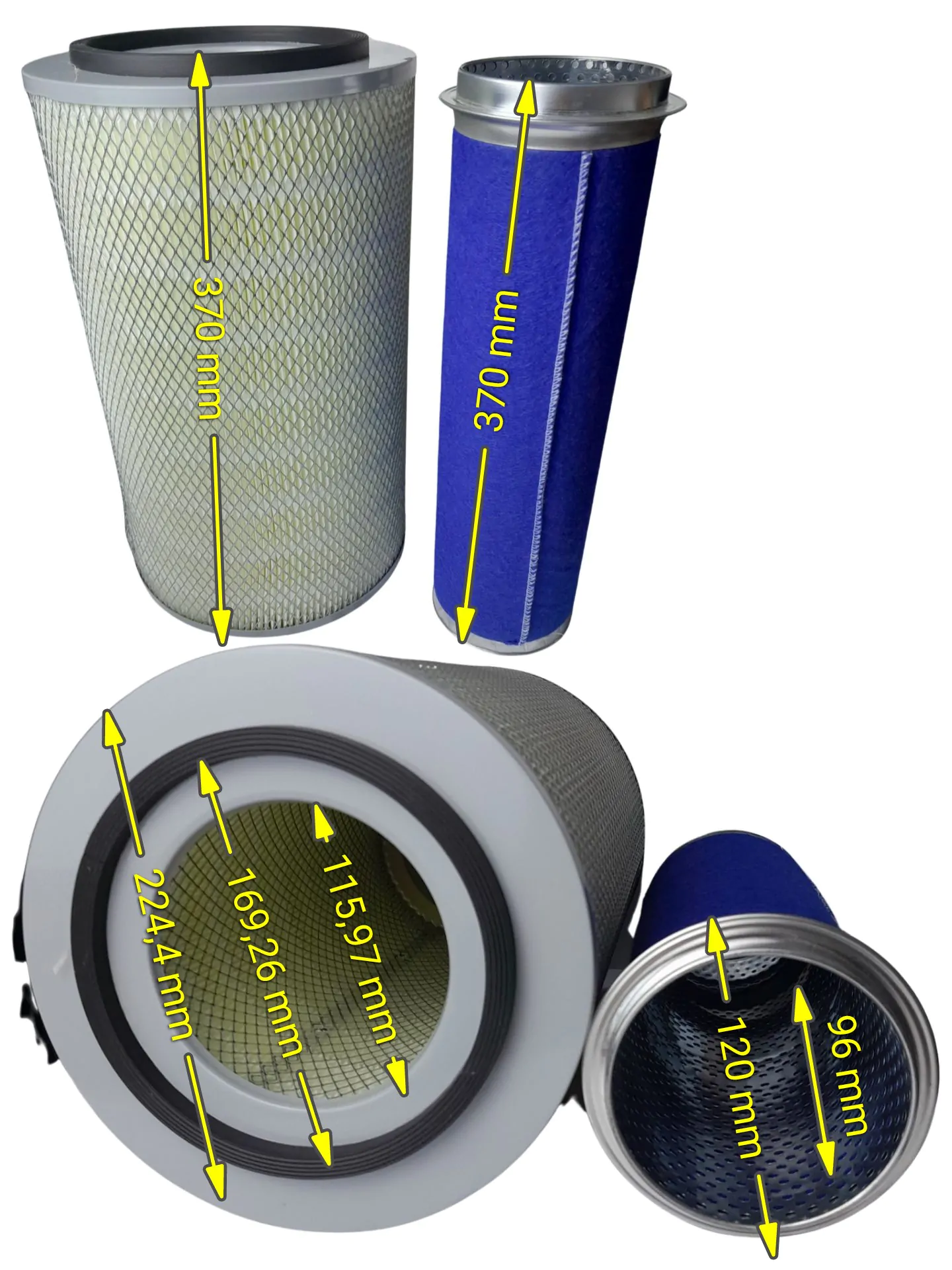 KIT FILTRO AR EXTERNO E INTERNO WEICHAI DEUTZ WP6 PARA FORZA FZBR 936 - Imagem 2