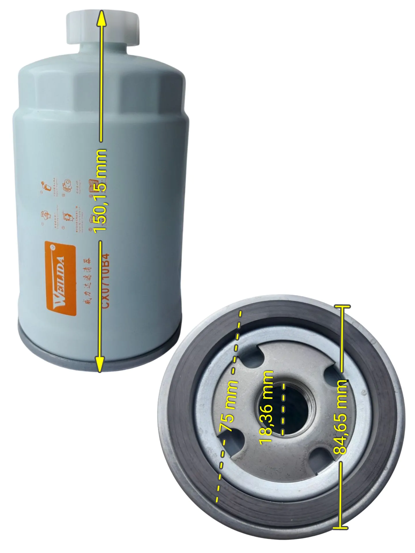 FILTRO COMBUSTÍVEL MOTOR FAWDE (CX0710B4) - Imagem 2