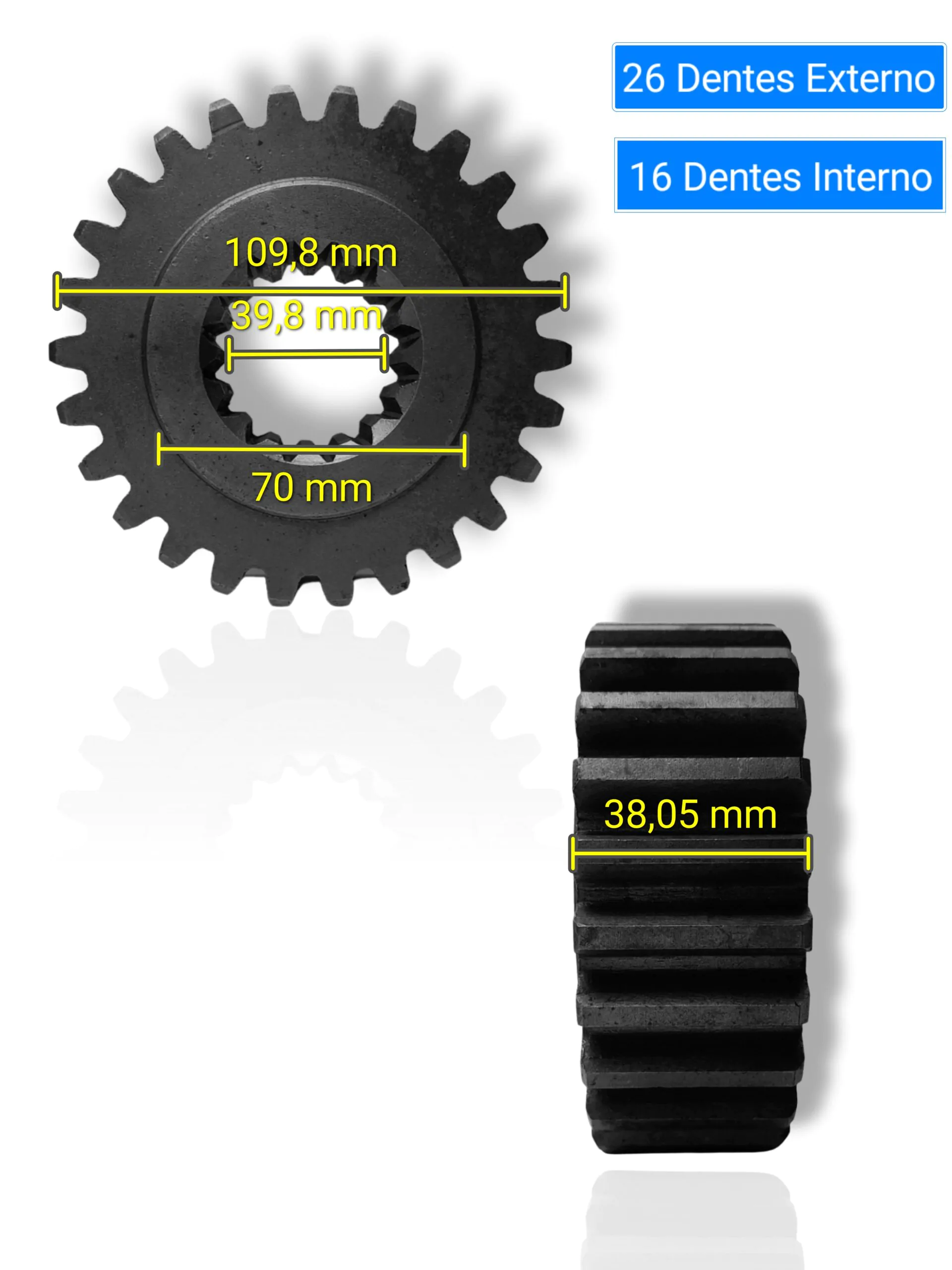ENGRENAGEM CENTRAL PLANETÁRIA RODA EIXO FORZA FZBR 936 e 958 - Imagem 2