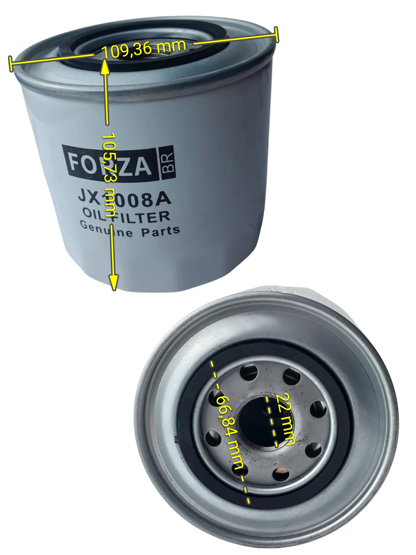 FILTRO ÓLEO MOTOR - FORZA FZBR 920 - Motor Yunnei YN27 (JX1008A) - Imagem 2