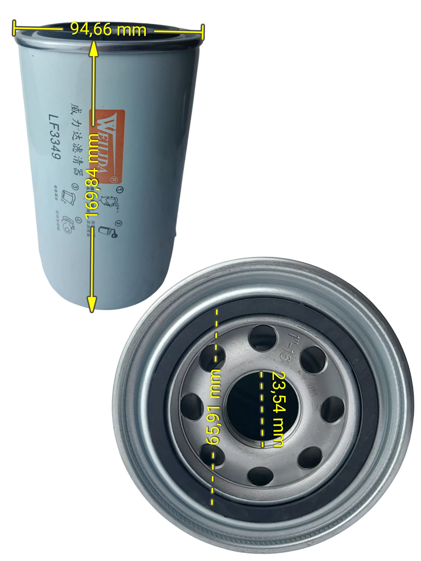 FILTRO ÓLEO MOTOR CUMMINS 6BT5.9 (LF3349) - Imagem 3